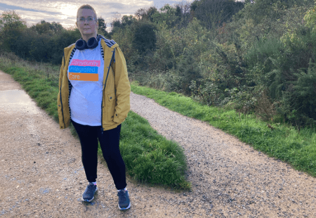 Portsmouth Support worker Clare Sully inspires in sponsored walk for charity.